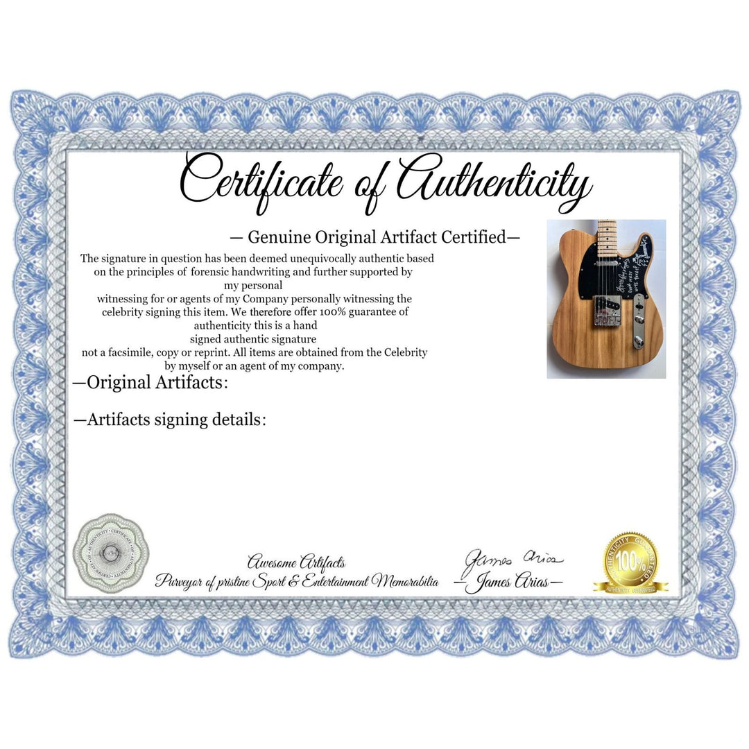 Stevie Ray Vaughan full size telecaster electric guitar signed with proof & an SRV awesome sketch as well