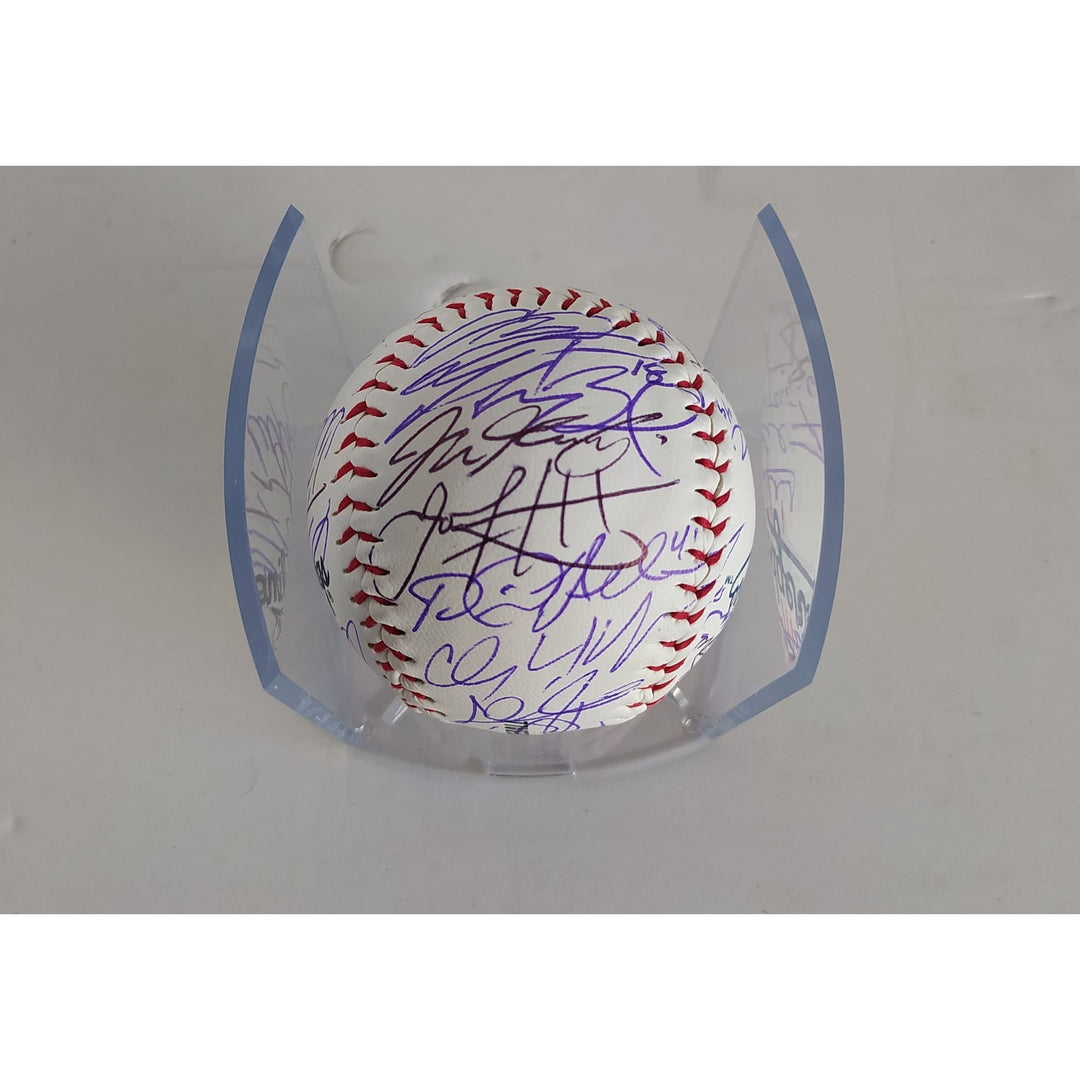 Los Angeles Dodgers Freddie Freeman Mookie Betts Shohei Ohtani 2024 World Series Champions Rawlings MLB game ball signed with proof