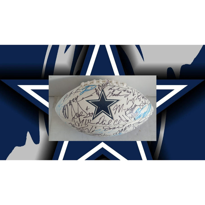 Dallas Cowboys team signed football with proof