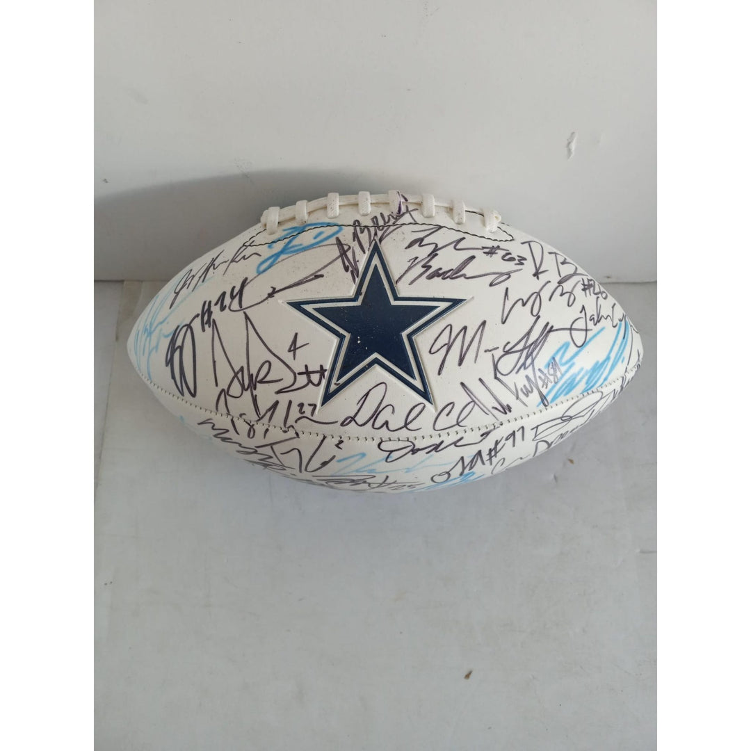 Dallas Cowboys team signed football with proof