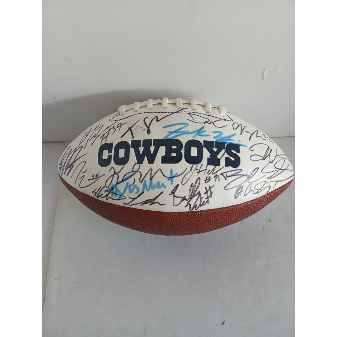 Dallas Cowboys team signed football with proof