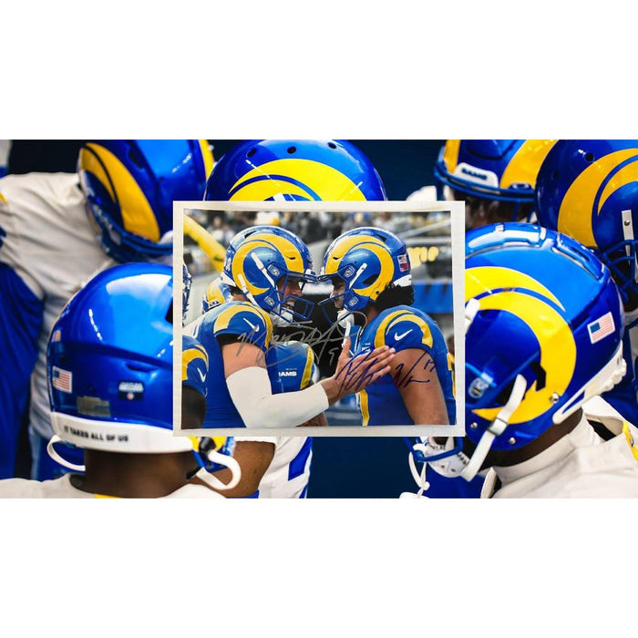 Puka Nacua and Mathew Stafford Los Angeles Rams 8x10 photo signed with proof