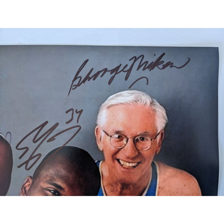 Los Angeles Lakers George Mikan (Minnesota) Kareem Abdul Jabbar,.Shaquille O'Neal 11x14 photo signed with proof