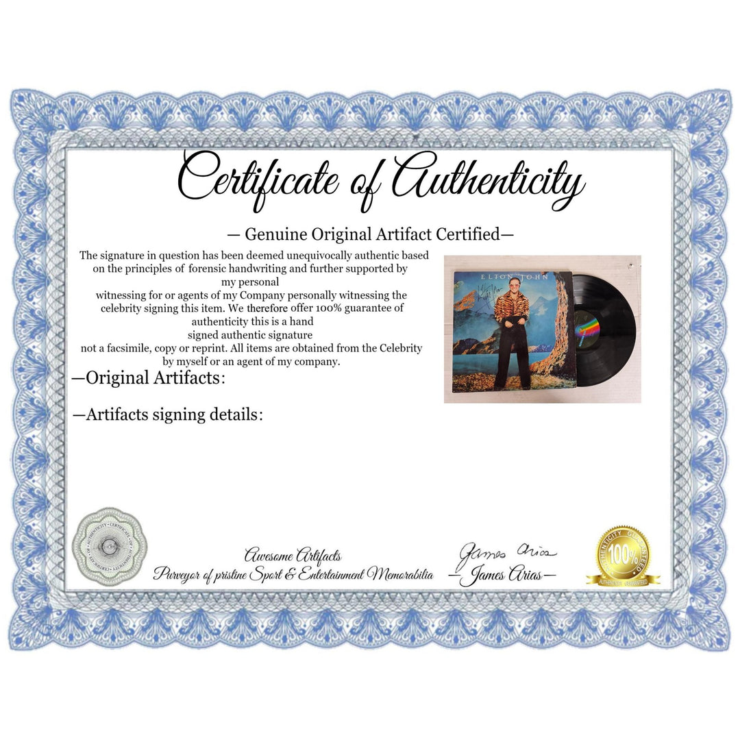 Elton John ''Caribou'' LP signed with proof.