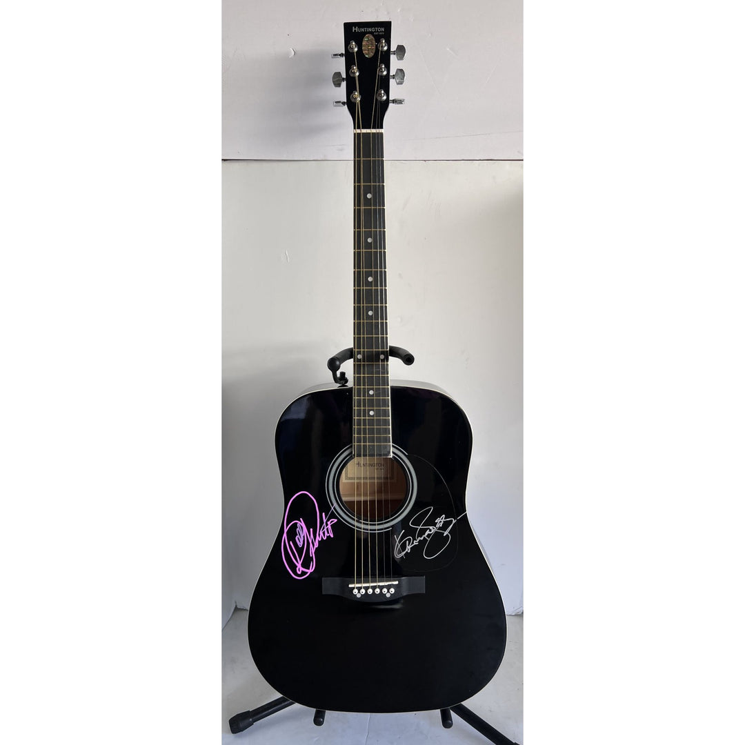 Dolly Parton and Kenny Rogers full size acoustic guitar signed with proof