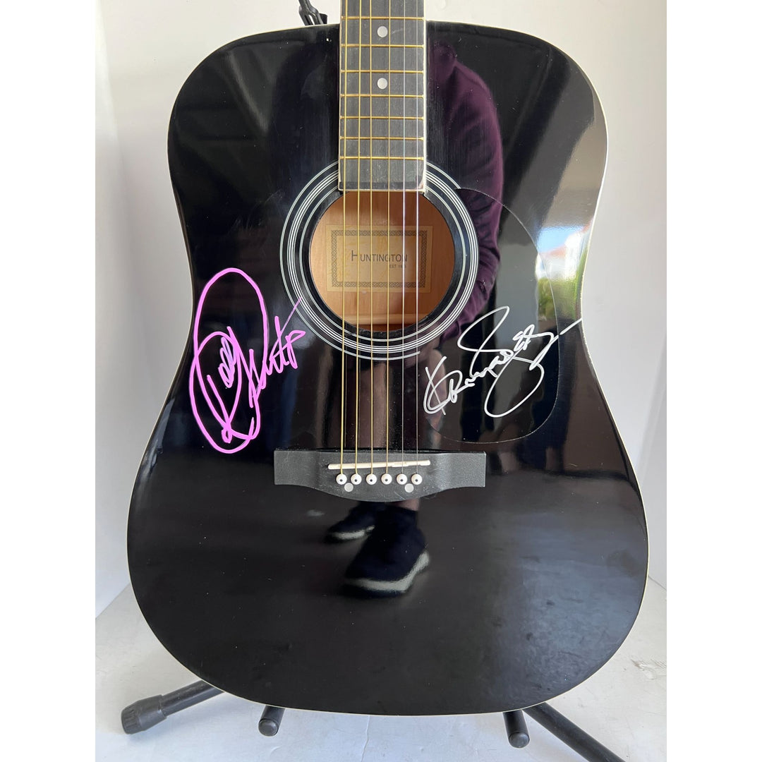 Dolly Parton and Kenny Rogers full size acoustic guitar signed with proof