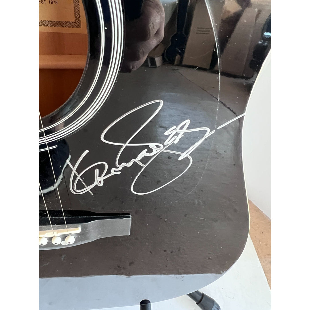 Dolly Parton and Kenny Rogers full size acoustic guitar signed with proof