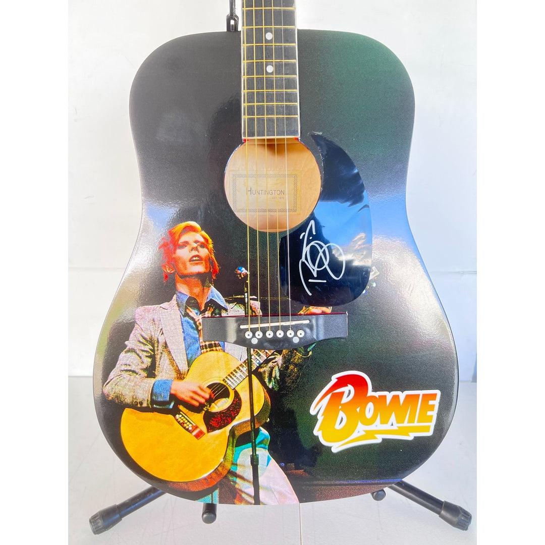 David Robert Jones " David Bowie " one of a kind full size acoustic guitar signed with proof