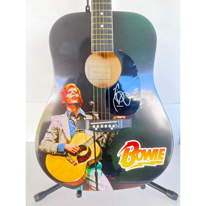 David Robert Jones " David Bowie " one of a kind full size acoustic guitar signed with proof