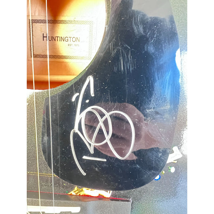 David Robert Jones " David Bowie " one of a kind full size acoustic guitar signed with proof