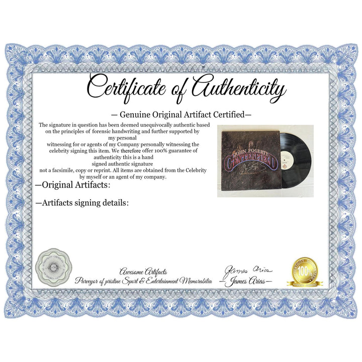 John Fogerty ''Centerfield'' LP signed with proof.