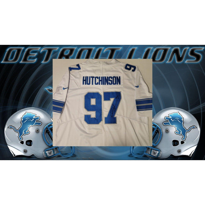 Aidan Hutchinson Detroit Lions game model jersey xl signed with proof