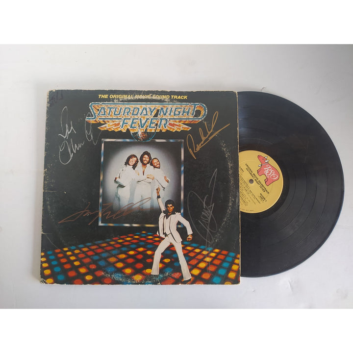 Saturday Night Fever The Bee Gees and John Travolta original LP signed with proof