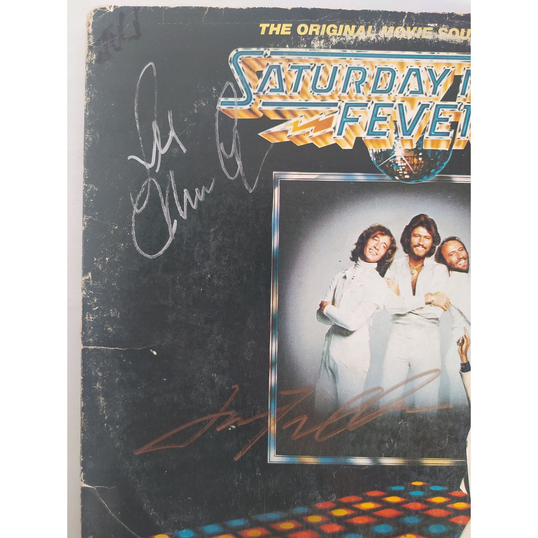 Saturday Night Fever The Bee Gees and John Travolta original LP signed with proof