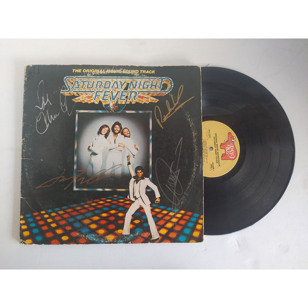 Saturday Night Fever The Bee Gees and John Travolta original LP signed with proof