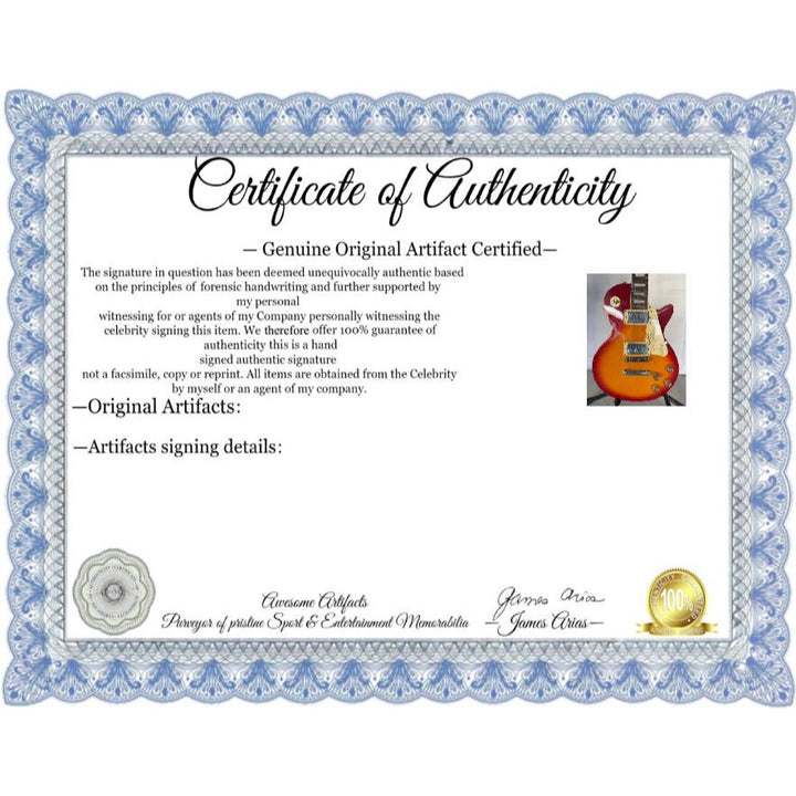 Jimmy Page Robert Plant John Paul Jones Led Zeppelin Les Paul electric guitar signed with full provenance,  proof and AI certification..