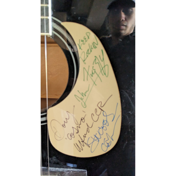 Creedence Clearwater Revial "CCR" John Fogerty, Stu Cook and Doug Clifford 41' full size acoustic guitar signed with proof