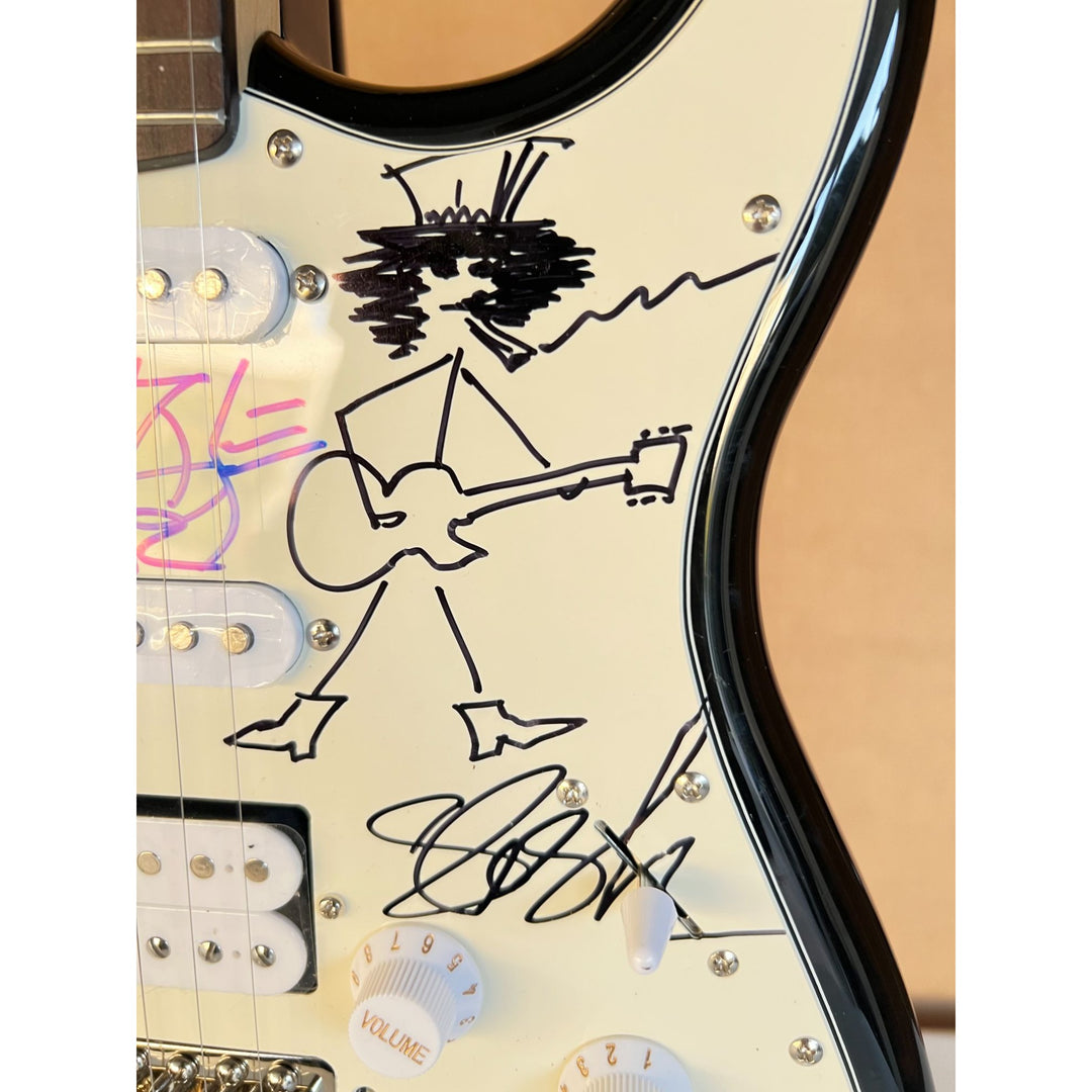 "Slash" Saul Hudson signed with self sketch & Axl Rose full size Stratocaster electric guitar signed with proof