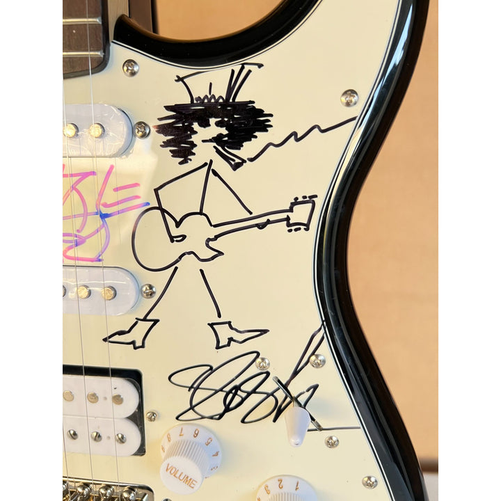 "Slash" Saul Hudson signed with self sketch & Axl Rose full size Stratocaster electric guitar signed with proof