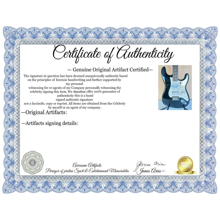 "Slash" Saul Hudson signed with self sketch & Axl Rose full size Stratocaster electric guitar signed with proof