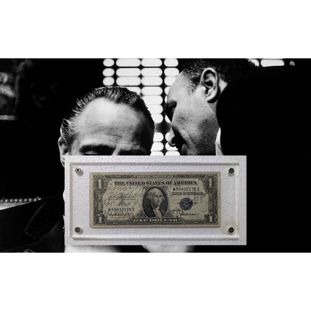 Marlon Brando with inscription Vintage authentic signed US Silver certificate dollar bill