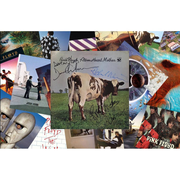 Pink Floyd "Atom Heart Mother" Roger Waters, David Gilmour, Nick Mason, Richard Wright original LP signed with proof.