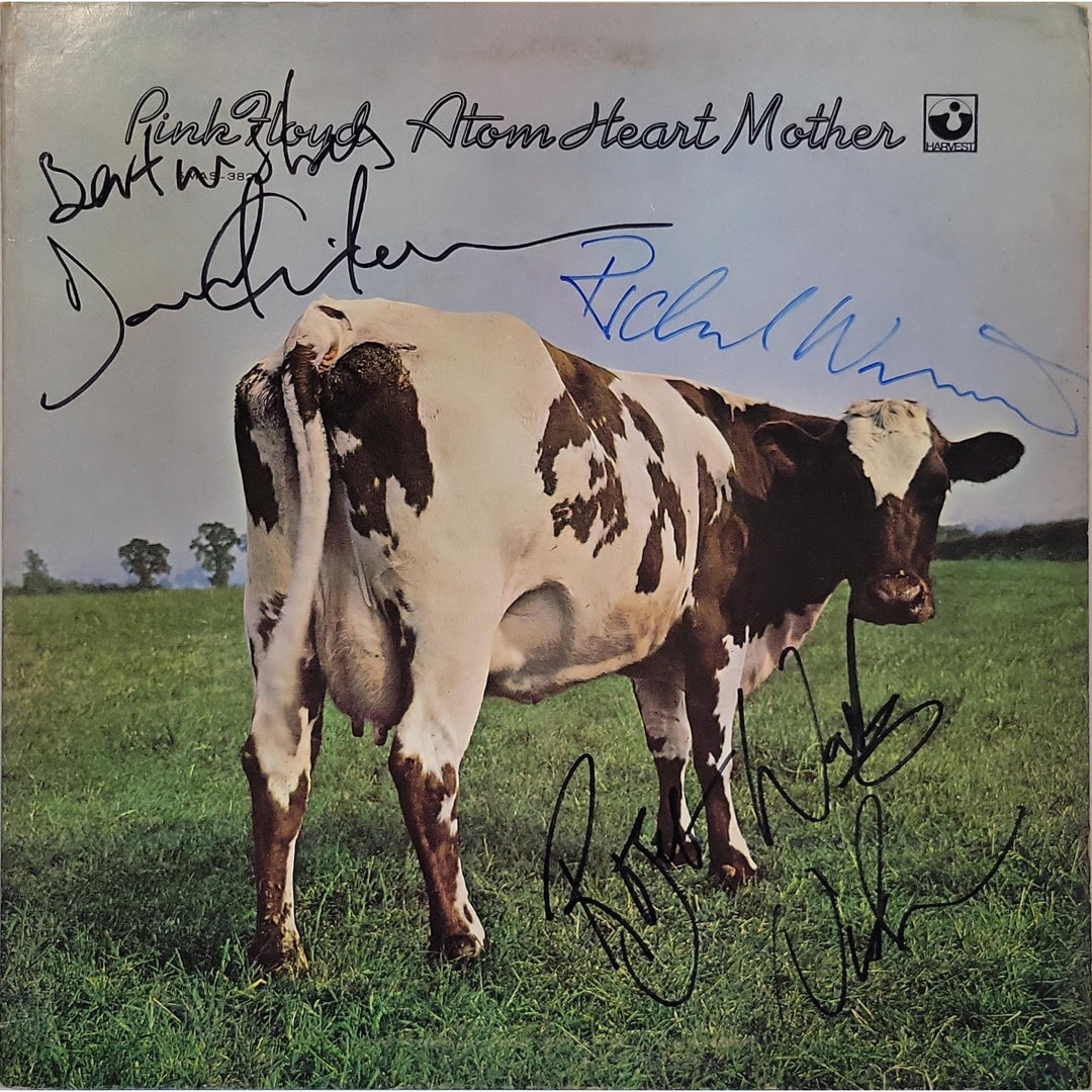 Pink Floyd "Atom Heart Mother" Roger Waters, David Gilmour, Nick Mason, Richard Wright original LP signed with proof.