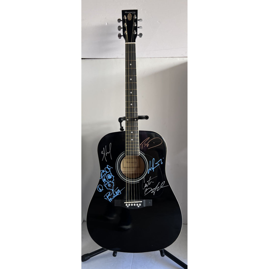 DMB Dave Mathews Stefan Lessard, LeRoi Moore, Boyd Tinsley, Carter Beauford 38' full size acoustic guitar signed with proof