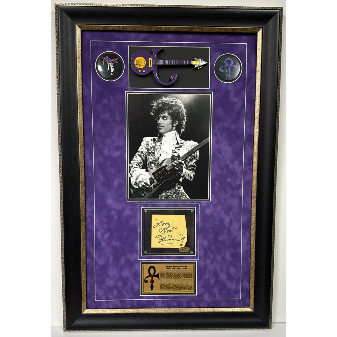 Prince Rogers Nelson signed autograph page book with museum quality frame (one of a kind with proof)