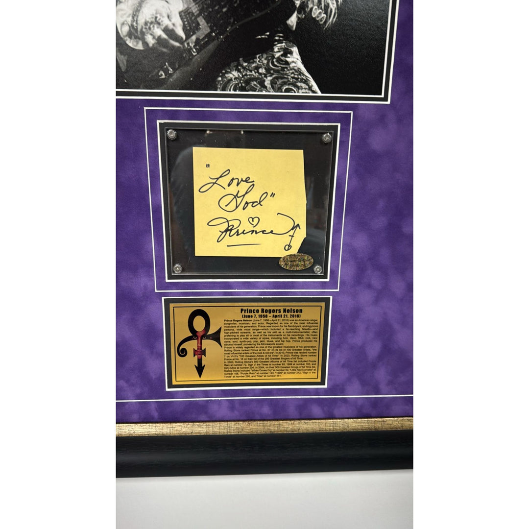 Prince Rogers Nelson signed autograph page book with museum quality frame (one of a kind with proof)