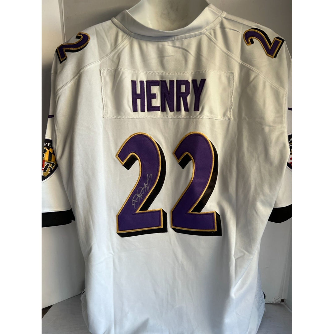 Derrick Henry Baltimore Ravens game model Jersey XL signed with proof