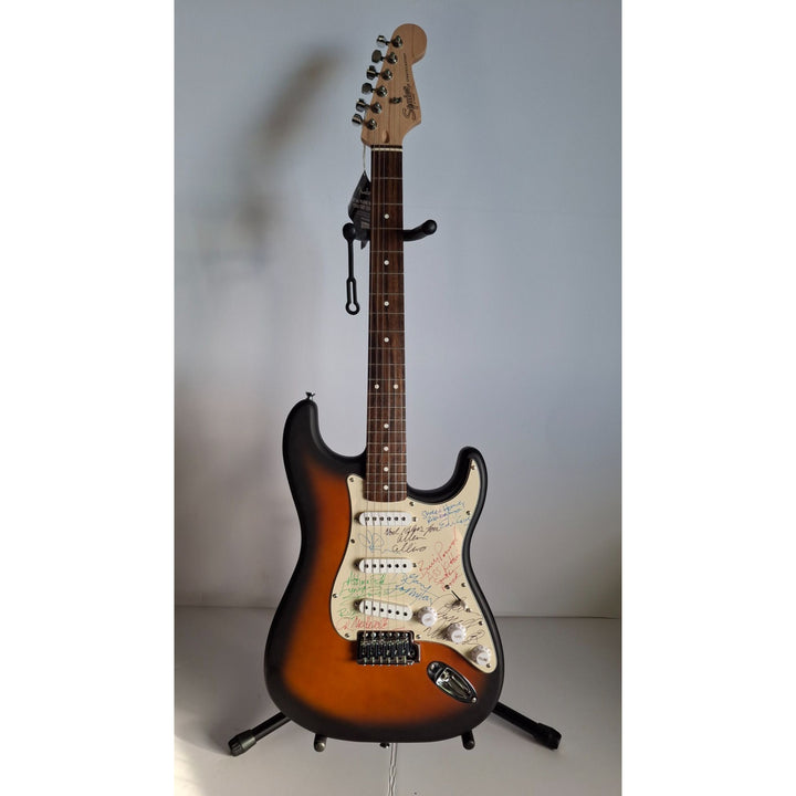 Lynyrd Skynyrd Gary Rossington, Johnny Van, Rickey Medlocke, Billy Powell, Ed King, Leon Wilkeson, Artimus Pyle & Alan Collins Fender signed with proof