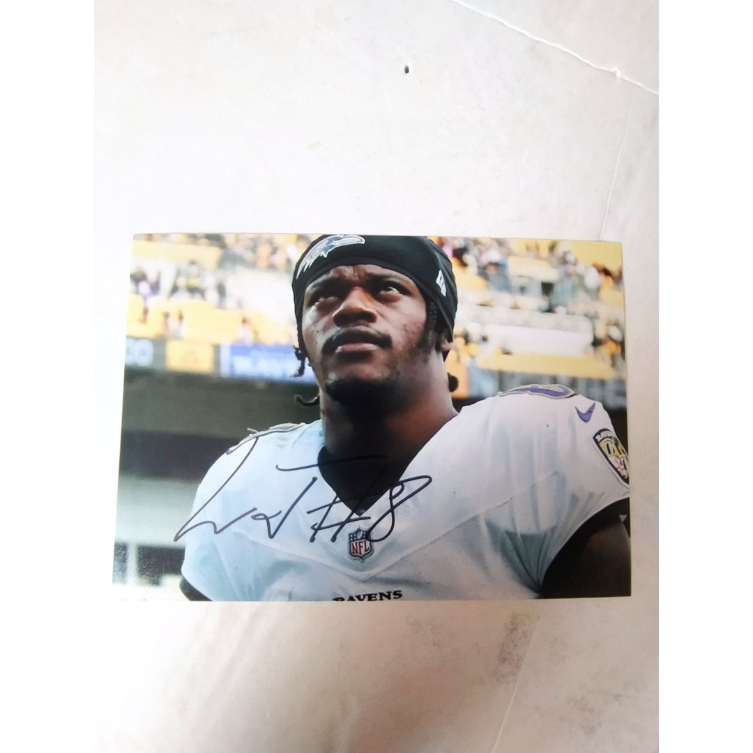 Baltimore, Ravens, LaMar Jackson, signed, 5x7 photo with proof