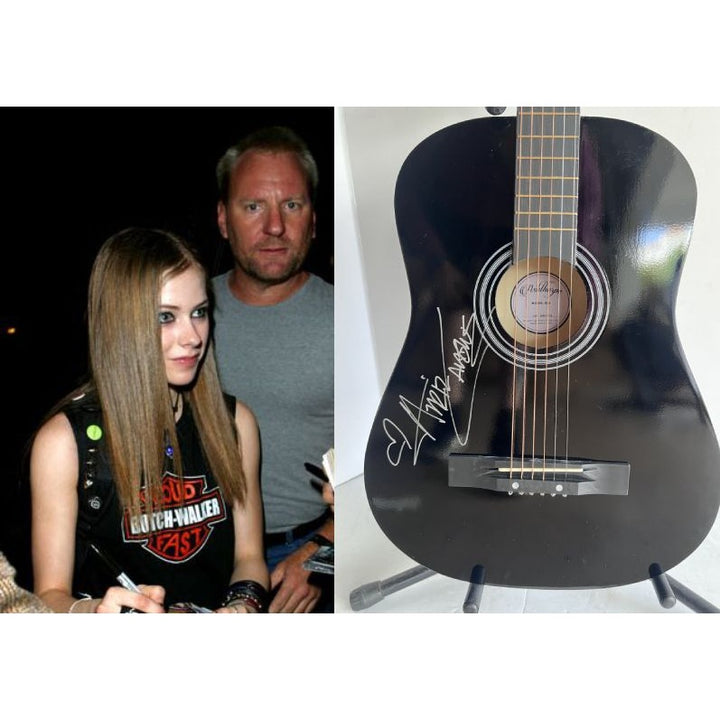 Avril Lavigne full size acoustic guitar signed with proof