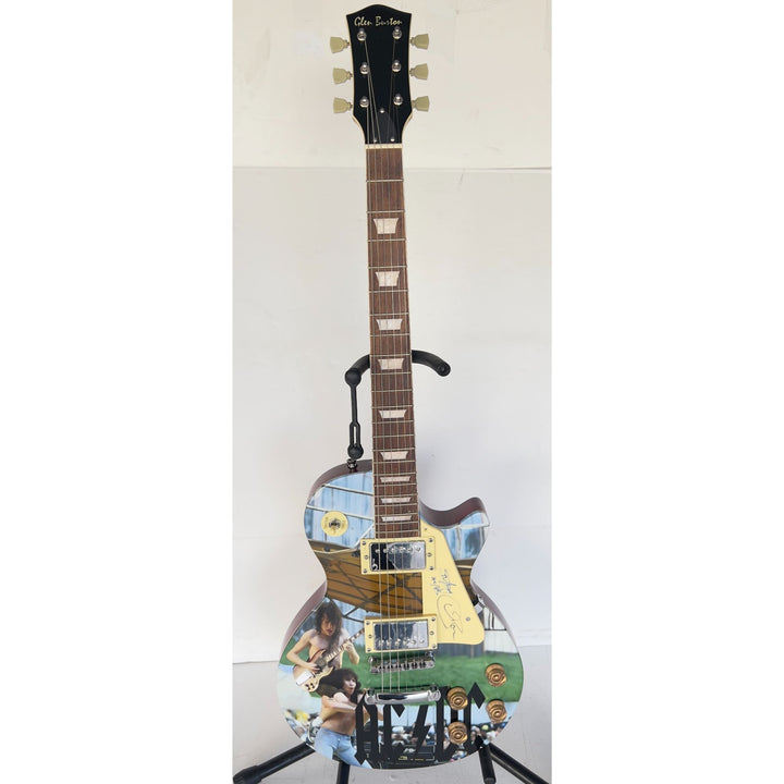 Angus Young & Bon Scott AC/DC One of a Kind full size les paul electric guitar signed with proof
