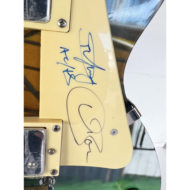 Angus Young & Bon Scott AC/DC One of a Kind full size les paul electric guitar signed with proof