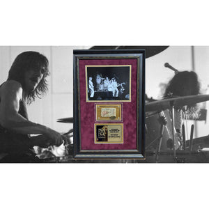 John Bonham authentic full concert 16x24 framed  ticket from the Led Zeppelin Winterland Ballroom Fillmore show on November 7, 1969 signed
