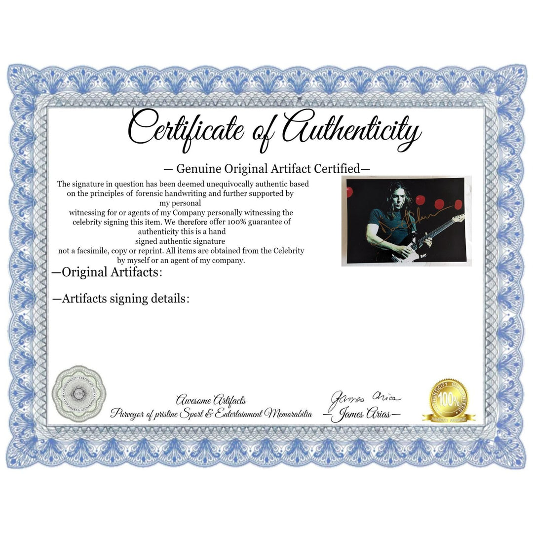 David Gilmour Pink Floyd 5x7 photo signed with proof