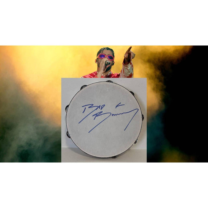 Benito Antonio Martinez Ocasio "Bad Bunny" 10inch' tambourine signed with proof