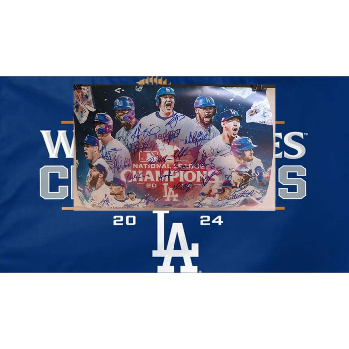 Los Angeles Dodgers Shohei Ohtani Freddie Freeman 2024 World Champions 16x20 photo signed with proof