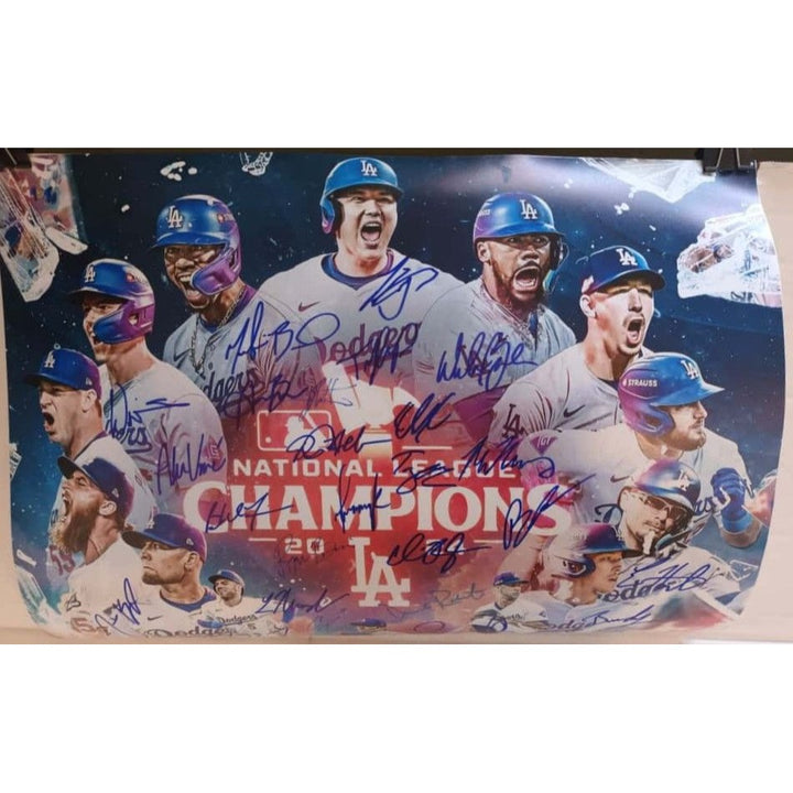 Los Angeles Dodgers Shohei Ohtani Freddie Freeman 2024 World Champions 16x20 photo signed with proof