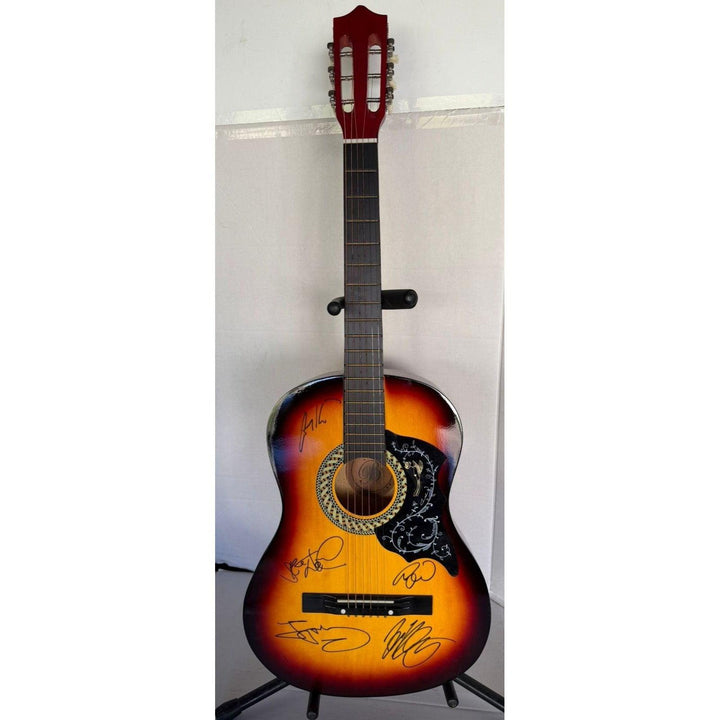 Spandeau Ballet Tony Hadley, Gary Kemp, Martin Kemp, Steven Norman and John Keeble vintage acoustic guitar signed