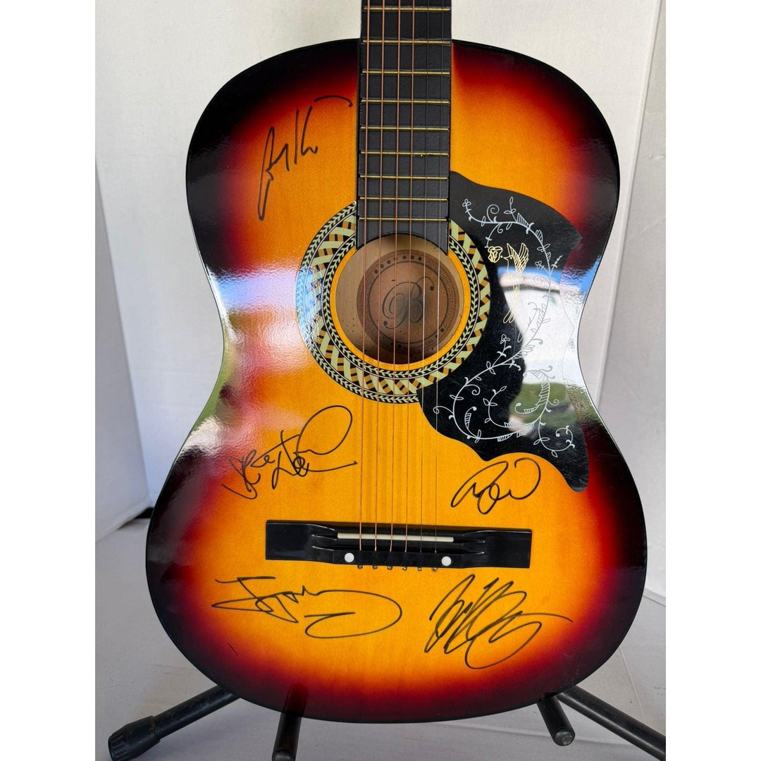 Spandeau Ballet Tony Hadley, Gary Kemp, Martin Kemp, Steven Norman and John Keeble vintage acoustic guitar signed