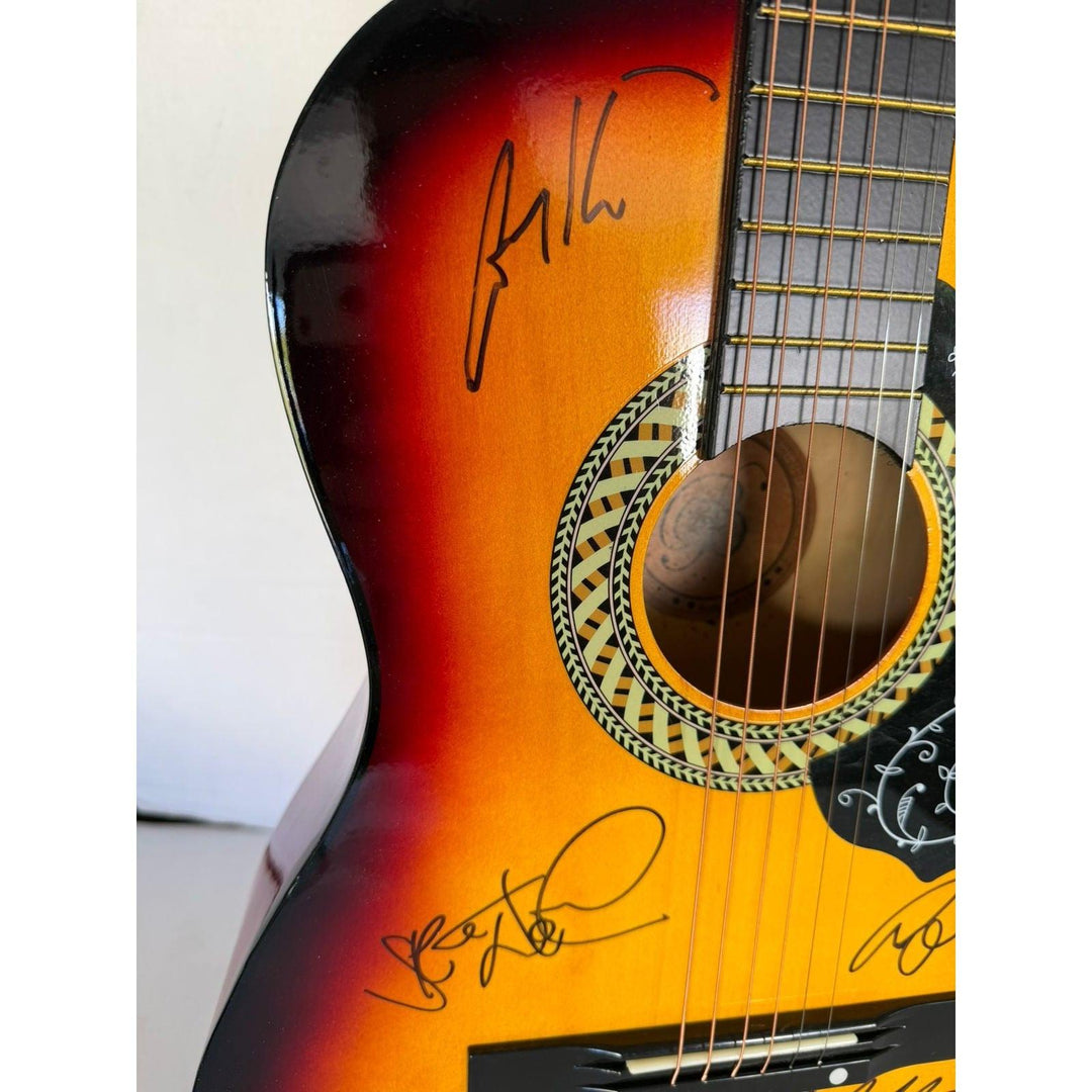 Spandeau Ballet Tony Hadley, Gary Kemp, Martin Kemp, Steven Norman and John Keeble vintage acoustic guitar signed