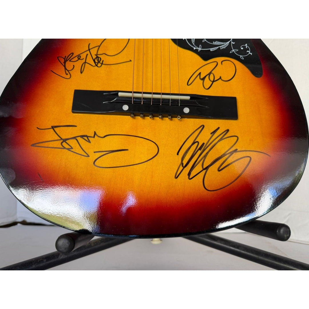 Spandeau Ballet Tony Hadley, Gary Kemp, Martin Kemp, Steven Norman and John Keeble vintage acoustic guitar signed