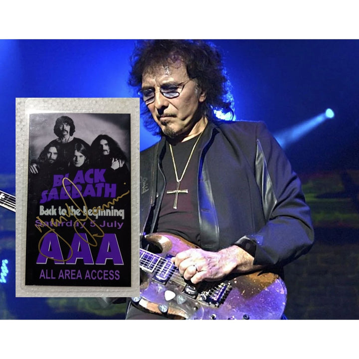 Black Sabbath original concert pass signed by Tony Iommi