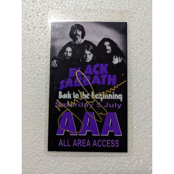 Black Sabbath original concert pass signed by Tony Iommi