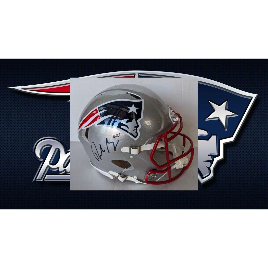 Drake Maye New England Patriots Riddell Speed authentic helmet signed with proof