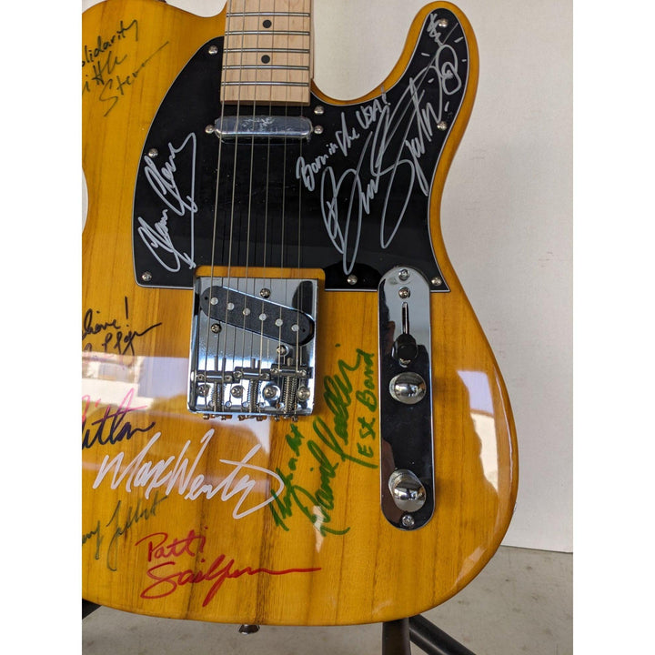 Bruce Springsteen, Clarence Clemens and the E Street band telecaster electric guitar signed with proof
