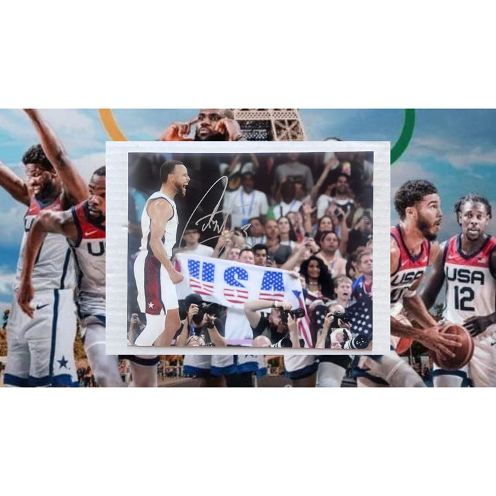 Stephen Curry 2024 Team USA iconic 8x10 photo signed with proof